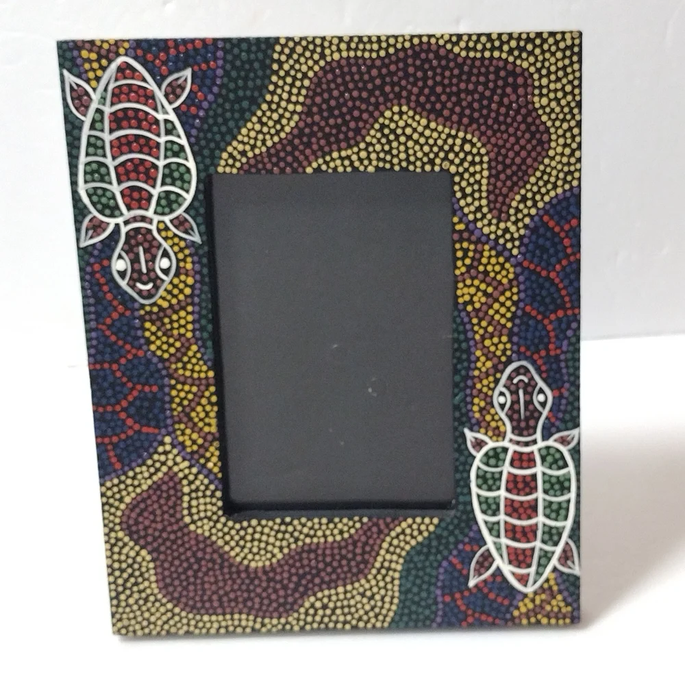 Decorative Aboriginal Dot Turtle Patterned Photo Frame 8